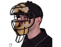 Richardson Surge Fitted Combo Plate / Base Umpire Cap -Ump Attire Clothing Store 530 Richardson Surge Fitted Plate Umpire Cap 4 Stitch Worn with Mask Side View