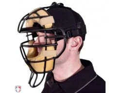 Richardson Surge Fitted Base Umpire Cap - 6 Stitch -Ump Attire Clothing Store 540 Richardson Surge Fitted Plate Base Umpire Cap 6 Stitch Worn with Mask Side View