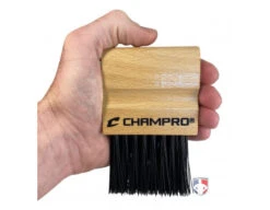 Wooden Umpire Plate Brush -Ump Attire Clothing Store A040P Champro Wooden Umpire Plate Brush in hand 2