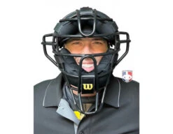 Wilson Dyna-Lite Steel Umpire Mask With Memory Foam 14 Wilson Dyna-Lite Steel Umpire Mask With Memory Foam -Ump Attire Clothing Store A3009X MEM Wilson Dyna Lite Steel Umpire Mask with Memory Foam worn front