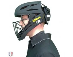 Wilson MLB Pro Stock Titanium Umpire Helmet -Ump Attire Clothing Store A5800 Wilson Pro Stock Titanium Umpire Helmet Worn Side View