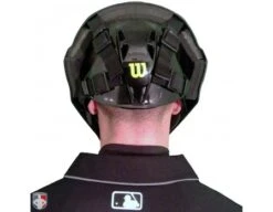 Wilson MLB Pro Stock Steel Umpire Helmet 15 Wilson MLB Pro Stock Steel Umpire Helmet -Ump Attire Clothing Store A5801 Wilson Pro Stock Steel Umpire Helmet Worn Back View