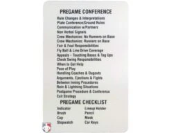 Reusable Baseball Umpire Game Card 7 Reusable Baseball Umpire Game Card -Ump Attire Clothing Store ACS 538 Back