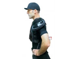 Wilson MLB West Vest Pro Gold 2 Memory Foam Umpire Chest Protector -Ump Attire Clothing Store B7203 Wilson MLB West Vest Pro Gold 2 Memory Foam Umpire Chest Protector side worn