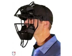 Champro Lightweight Steel Umpire Mask -Ump Attire Clothing Store CM72 B CHAMPRO STEEL UMPIRE MASK Worn Front Angled View