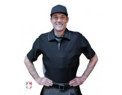 Champro Air Management Plated Umpire Chest Protector -Ump Attire Clothing Store CPAMT Champro Air Management Plated Umpire Chest Protector worn shirt front