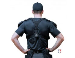 Champro Air Management Plated Umpire Chest Protector -Ump Attire Clothing Store CPAMT Champro Air Management Plated Umpire Chest Protector worn shirt reverse