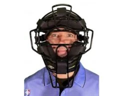 Diamond IX3 Aluminum Umpire Mask With Quik-Dry 11 Diamond IX3 Aluminum Umpire Mask With Quik-Dry -Ump Attire Clothing Store DFM UMP Diamond iX3 Aluminum Umpire Mask with Quik Dry Worn Front View