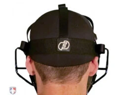 Force3 Defender Umpire Mask With Gray -Ump Attire Clothing Store F3 DEF BK BK Force3 Defender V2 Umpire Mask with Black Worn Back Harness View 1