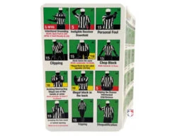 RefSmart Deluxe Football Referee Signal & Yardage Card -Ump Attire Clothing Store FB SIG RefSmart Football Referee Plastic Signal Card with Penalties back
