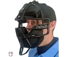 All-Star Black Magnesium Umpire Mask With Black LUC 15 All-Star Black Magnesium Umpire Mask With Black LUC -Ump Attire Clothing Store FM4000 MAG UMP BK BK Worn Angled