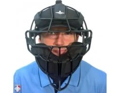 All-Star Black Magnesium Umpire Mask With Black LUC 14 All-Star Black Magnesium Umpire Mask With Black LUC -Ump Attire Clothing Store FM4000 MAG UMP BK BK Worn Front