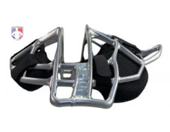 All-Star Silver Magnesium Umpire Mask With Black LUC -Ump Attire Clothing Store FM4000MAG UMP SV BK All Star Silver Magnesium Umpire Mask with Black side flat