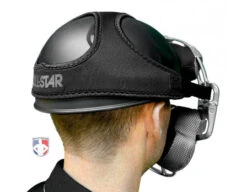All-Star Delta Flex Umpire Mask Replacement Harness 16 All-Star Delta Flex Umpire Mask Replacement Harness -Ump Attire Clothing Store FMHPRO SBK All Star Delta Flex Umpire Mask Replacement Harness angle with skull cap