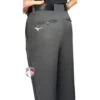 Mizuno Charcoal Grey Flat Front Umpire Base Pants With Expander Waistband 2 Mizuno Charcoal Grey Flat Front Umpire Base Pants With Expander Waistband -Ump Attire Clothing Store MZ127 CH Mizuno Charcoal Grey Umpire Base Pants back 1