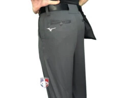 Mizuno Charcoal Grey Flat Front Umpire Plate Pants With Expander Waistband