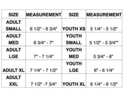 PalmGard Officials Winter Gloves -Ump Attire Clothing Store PG PalmGard Officials Winter Gloves sizing chart