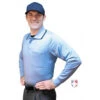 Smitty Long Sleeve Body Flex Umpire Shirt - Powder Blue -Ump Attire Clothing Store S308 PB Smitty Long Sleeve Body Flex Umpire Shirt Powder Blue Worn 1