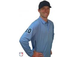 Smitty Long Sleeve Vertical Stripe Umpire Shirt - Powder Blue -Ump Attire Clothing Store S311 PB with N3 SUB BPBW