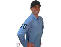 Smitty Long Sleeve Vertical Stripe Umpire Shirt - Powder Blue -Ump Attire Clothing Store S311 PB with N4 SUB BPBW