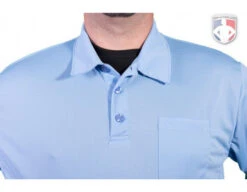 Smitty Long Sleeve Vertical Stripe Umpire Shirt - Powder Blue -Ump Attire Clothing Store S311 PB Collar