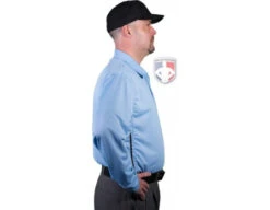 Smitty Long Sleeve Vertical Stripe Umpire Shirt - Powder Blue -Ump Attire Clothing Store S311 PB Right