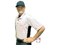 Smitty Major League Replica Umpire Shirt - Pink With Black -Ump Attire Clothing Store S312 PK Smitty Major League Replica Umpire Shirt Pink with Black worn side