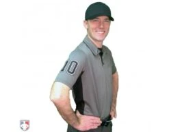 Smitty V2 Major League Replica Umpire Shirt - Charcoal Grey With Black -Ump Attire Clothing Store S314 CH with N4 SUB BWB
