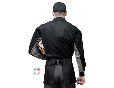 Smitty V2 Major League Replica Long Sleeve Umpire Shirt - Black With Charcoal Grey 6 Smitty V2 Major League Replica Long Sleeve Umpire Shirt - Black With Charcoal Grey - Image 4