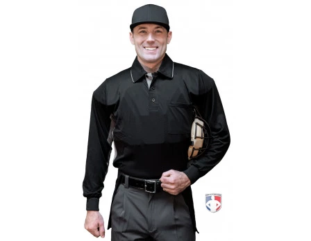 Smitty V2 Major League Replica Long Sleeve Umpire Shirt - Black With Charcoal Grey 5 Smitty V2 Major League Replica Long Sleeve Umpire Shirt - Black With Charcoal Grey - Image 3