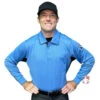 California Softball Officials Association Southern Section (CSOA-SS) Long Sleeve Umpire Shirt - Sky Blue With Black