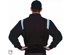 Smitty Traditional Half-Zip Umpire Jacket - Black And Powder Blue -Ump Attire Clothing Store S320 BK PB Smitty Traiditonal Half Zip Umpire Jacket Black with Polo Blue Back View 1