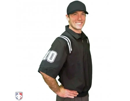 Smitty Traditional Half-Zip Short Sleeve Umpire Jacket - Black And White 5 Smitty Traditional Half-Zip Short Sleeve Umpire Jacket - Black And White - Image 3
