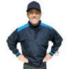 Smitty NCAA Softball Convertible Umpire Jacket - Midnight Navy -Ump Attire Clothing Store S342 Smitty NCAA Softball Convertible Umpire Jacket Midnight Navy front worn with sleeve