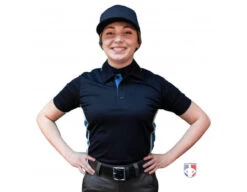 Smitty NCAA Softball Short Sleeve Body Flex Women's Umpire Shirt - Midnight Navy -Ump Attire Clothing Store S346 MN Smitty NCAA Softball Short Sleeve Body Flex Womens Umpire Shirt Midnight Navy Front