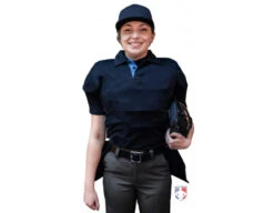 Smitty NCAA Softball Short Sleeve Body Flex Women's Umpire Shirt - Midnight Navy -Ump Attire Clothing Store S346 MN Smitty NCAA Softball Short Sleeve Body Flex Womens Umpire Shirt Midnight Navy front plate
