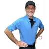 Smitty V3 Major League Replica Umpire Shirt - Sky Blue With Black -Ump Attire Clothing Store S349 SB Smitty V3 Major League Replica Umpire Shirt Sky Blue with Black angle full