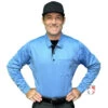 Smitty V3 Major League Replica Long Sleeve Umpire Shirt - Sky Blue With Black -Ump Attire Clothing Store S350 SB Smitty V3 Major League Replica Long Sleeve Umpire Shirt Sky Blue with Black default