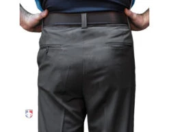 Smitty Performance Poly Spandex Charcoal Grey Flat Front Base Umpire Pants -Ump Attire Clothing Store S356 Smitty Performance Poly Spandex Charcoal Grey Flat Front Umpire Base Pants back 1