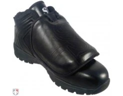 Smitty All-Black Mid-Cut Umpire Plate Shoes -Ump Attire Clothing Store SM Plate Front Angled Inside