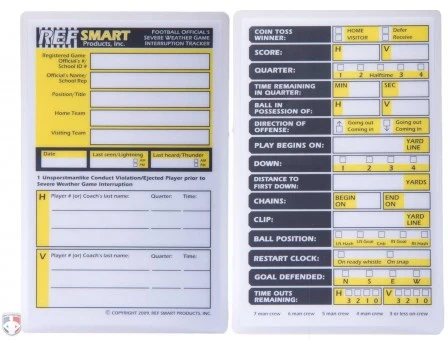 RefSmart Football Referee Severe Weather Restart Card 3 RefSmart Football Referee Severe Weather Restart Card