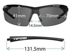 Tifosi Track Sunglasses - Gloss Black / Smoke -Ump Attire Clothing Store TIF TRACK GB Tifosi Track Sunglasses Gloss Black Smoke Dimensions