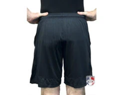 Under Armour 9" Tech Vent Black Referee Shorts -Ump Attire Clothing Store UA VENT Under Armour 9 Tech Vent Black Referee Shorts backside