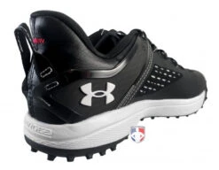 Under Armour Yard Turf Black & White Field Shoes -Ump Attire Clothing Store UA YT Under Armour Yard Turf Black White Field Shoes Charged back angle wm 1