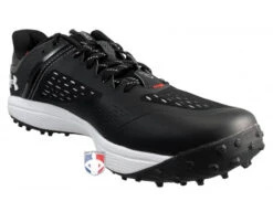 Under Armour Yard Turf Black & White Field Shoes -Ump Attire Clothing Store UA YT Under Armour Yard Turf Black White Field Shoes Charged profile inside wm