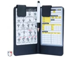 Pro Grade Magnetic "Book" Style 6" Umpire Lineup Card Holder / Game Card Referee Wallet -Ump Attire Clothing Store ULF PRO PRO GRADE MAGNETIC BOOK STYLE UMPIRE LINEUP CARD HOLDER GAME CARD REFEREE WALLET OPEN WITH PENCIL 1