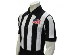 Smitty 2 1/4" Stripe Short Sleeve Football Referee Shirt With CHEST USA FLAG