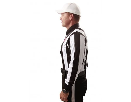 Smitty 2 1/4" Stripe Long Sleeve Football Referee Shirt With CHEST USA FLAG 7 Smitty 2 1/4" Stripe Long Sleeve Football Referee Shirt With CHEST USA FLAG - Image 5
