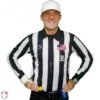 Smitty 2" Stripe Heavyweight Interlock Long Sleeve Football Referee Shirt With Position Placket 2 Smitty 2" Stripe Heavyweight Interlock Long Sleeve Football Referee Shirt With Position Placket -Ump Attire Clothing Store USA118X R Smitty 2 Stripe Long Sleeve Football Referee Shirt Worn Front View