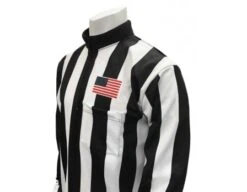 Smitty 2 1/4" Stripe Fleece-Lined Cold Weather Football Referee Shirt With CHEST USA FLAG
